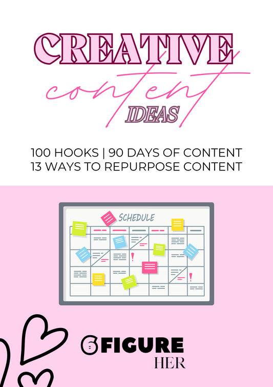 Creative Content Ideas: 100 Hooks, 90 Days Of Content, & 13 Ways To Realign Your Content (With Resell Rights)